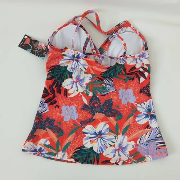 Hapari Womens Tankini Swimsuit Size Juniors XL Penelope Twist Floral Print 14 16 - Picture 2 of 8